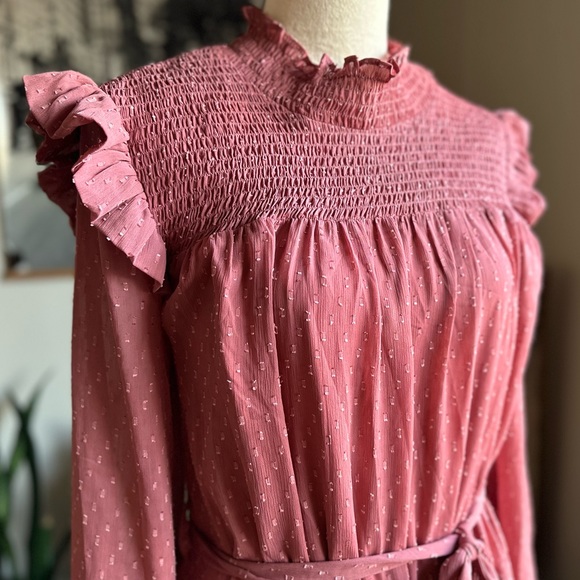 🌼English Factory Smocked Swiss Dot Maxi Dress - Picture 6 of 16